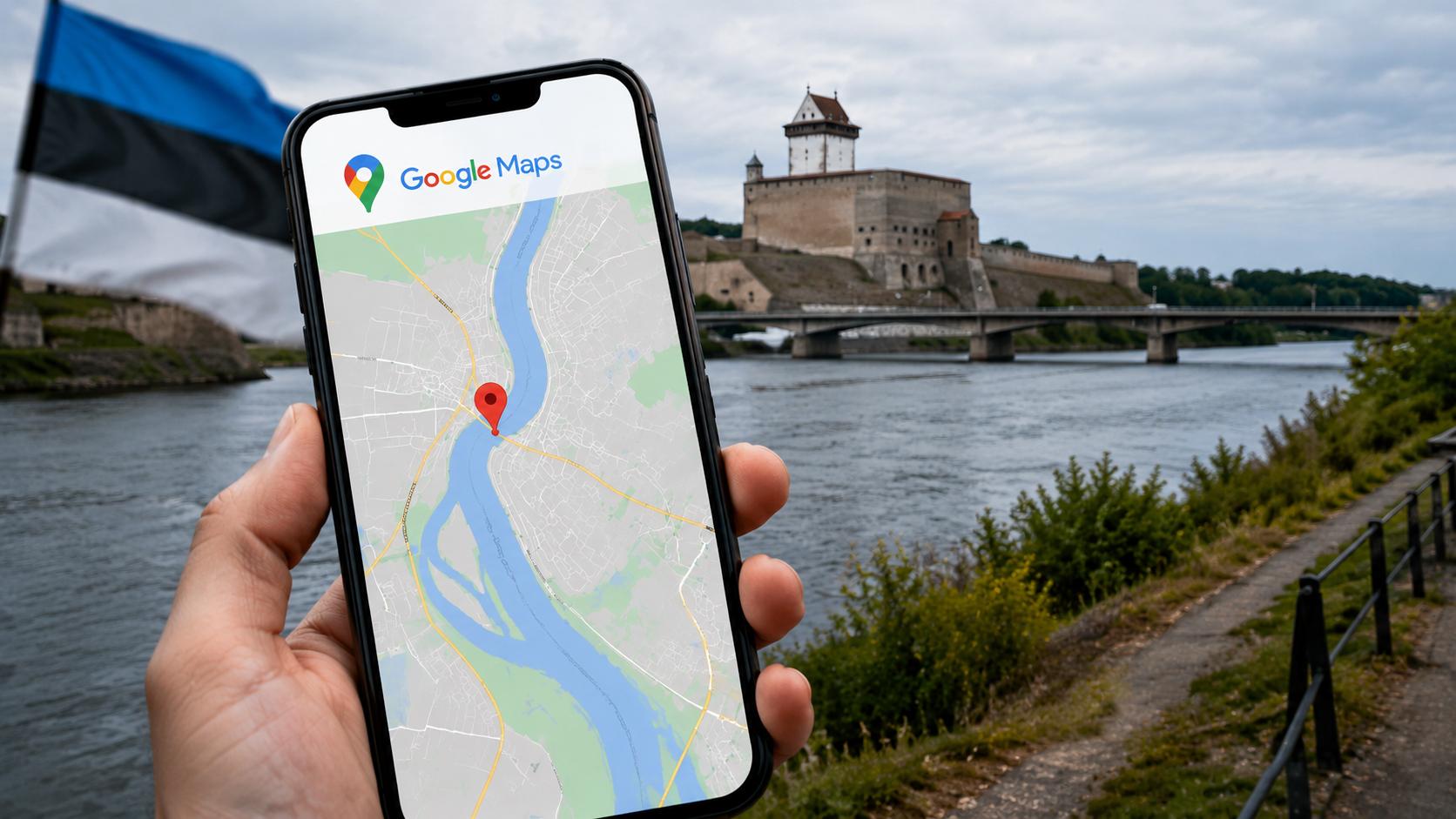 В Эстонии призвали не использовать Google Maps при передвижении по Нарве, чтобы не попасть в российские территориальные воды