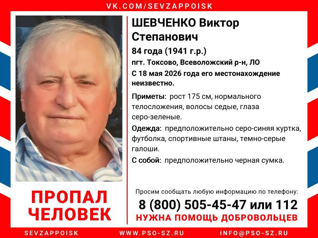 В Ленобласти пропал 84-летний мужчина